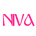 Pink 'NIVA' logo on a white background